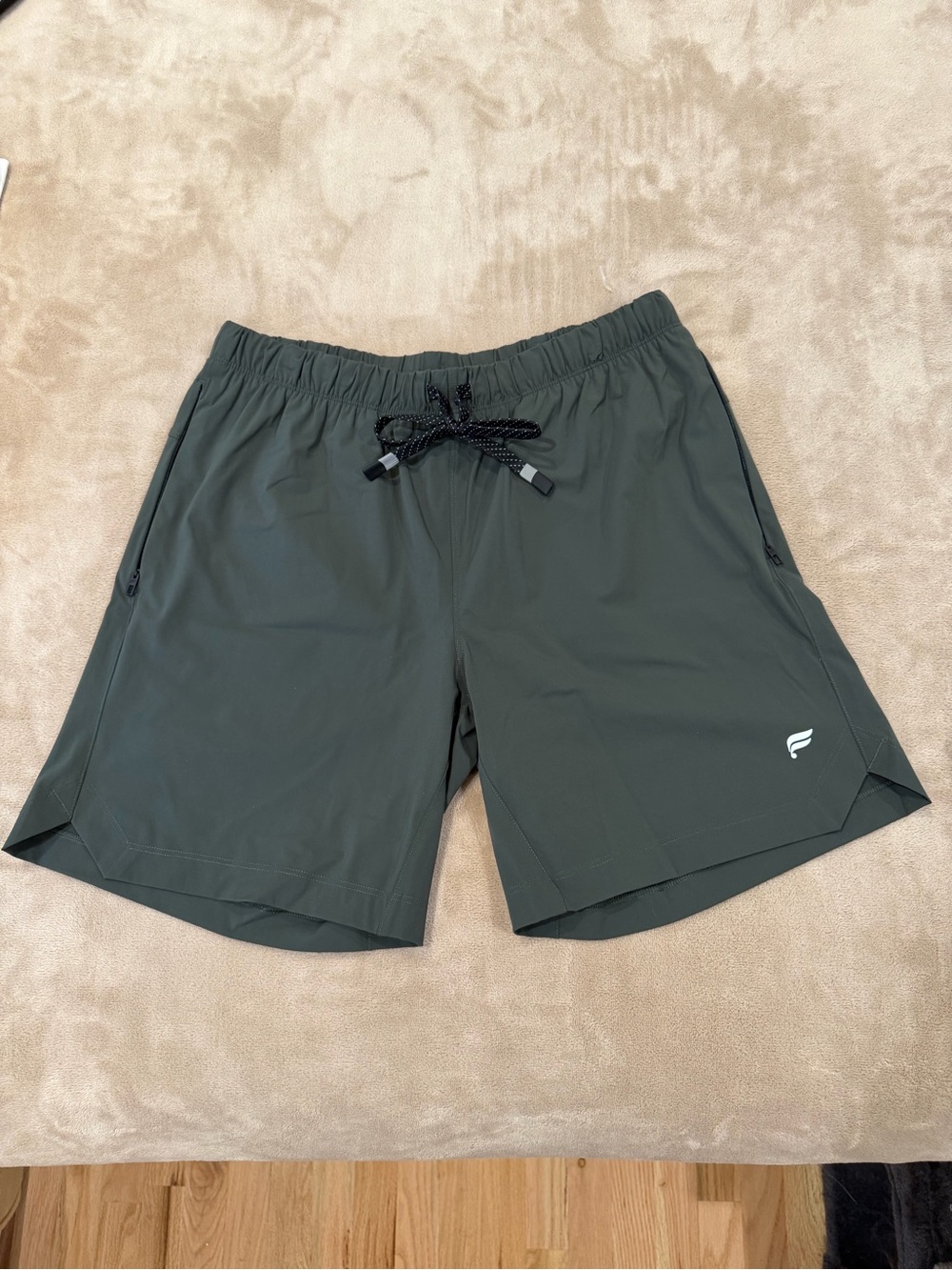 Fabletics Men's Athletic Workout Shorts - Dark Olive Size M